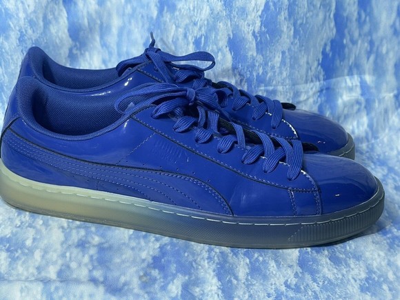 Puma Basket Patent Ice Fade (Men’s Size 13) Athletic Casual Sneaker Shoe Blue - Picture 3 of 8